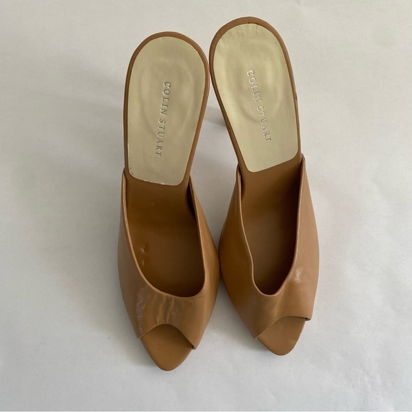Colin Stuart Leather Peep Toe Mules 8.5 - Picture 12 of 12